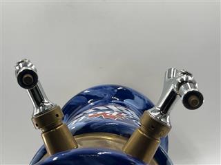 Labatt Blue 2 Faucet Beer Tower Ceramic Blue Swirl Color